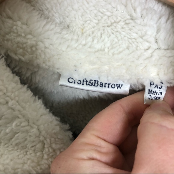 Croft & Barrow red cardinal Christmas holiday zip up fleece grey cozy sweater XS - Picture 2 of 3